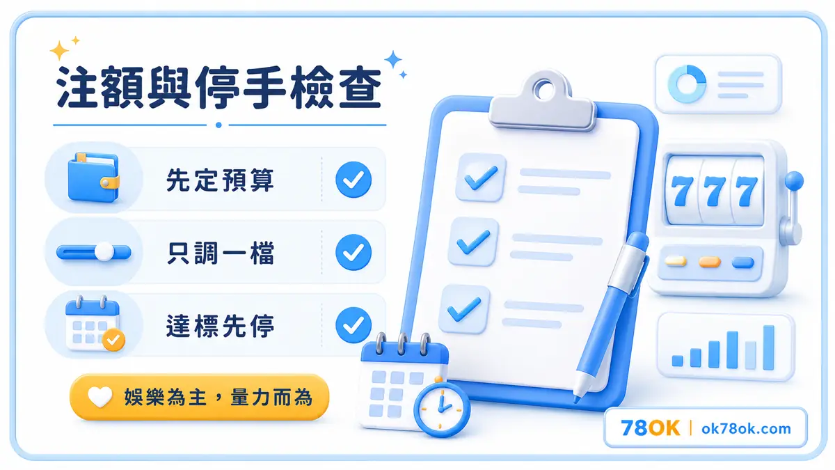 跑跑愛麗絲注額與停手檢查圖，整理先定預算、只調一檔與達標先停