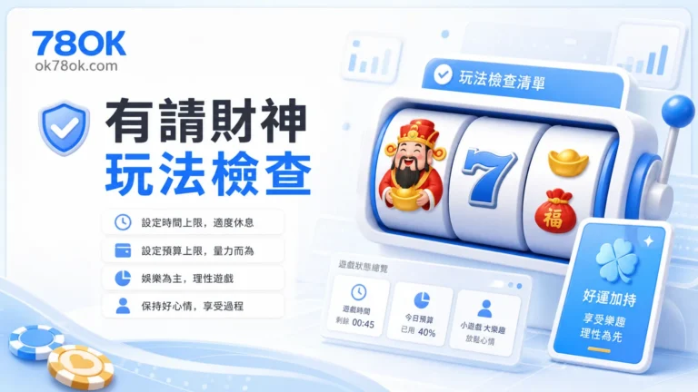 有請財神老虎機怎麼玩?玩法規則、波動判斷、預算與停手檢查 4 TU娛樂城財神主題老虎機玩法檢查與理性遊戲提醒