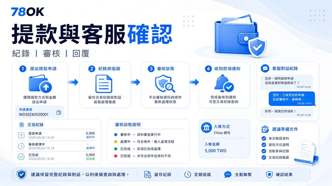 TU 與通博提款客服比較，包含身份資料、審核紀錄與回覆流程