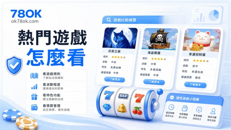 TU熱門老虎機怎麼比較?玩法規則、波動特色與預算紀錄 3 5658 top slot games review cover gpt image2 20260604