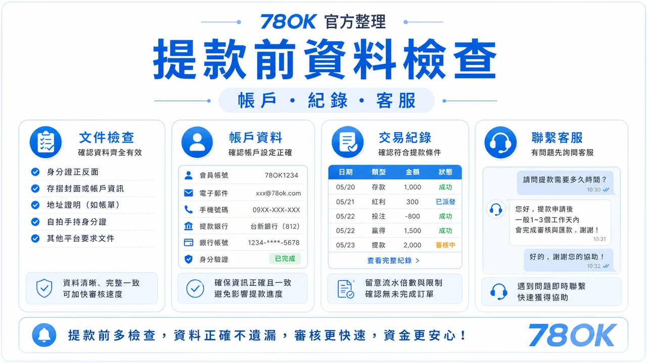 查大撈家娛樂城資訊前怎麼核對?TU 整理入口、活動與提款資料 4 TU 大撈家提款前資料圖,包含帳戶、紀錄與客服